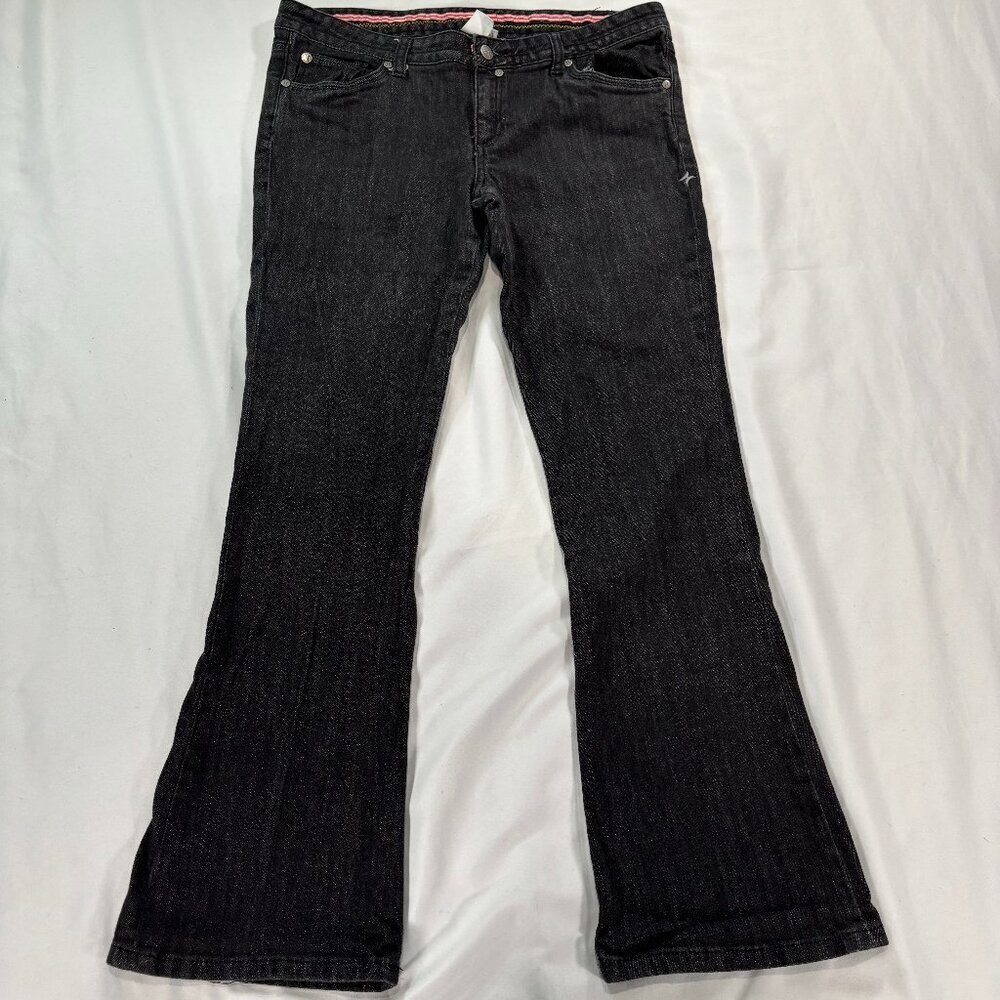 Hurley Jeans Womens 11 Dark Gray Flare Y2K Stretch Lot G
